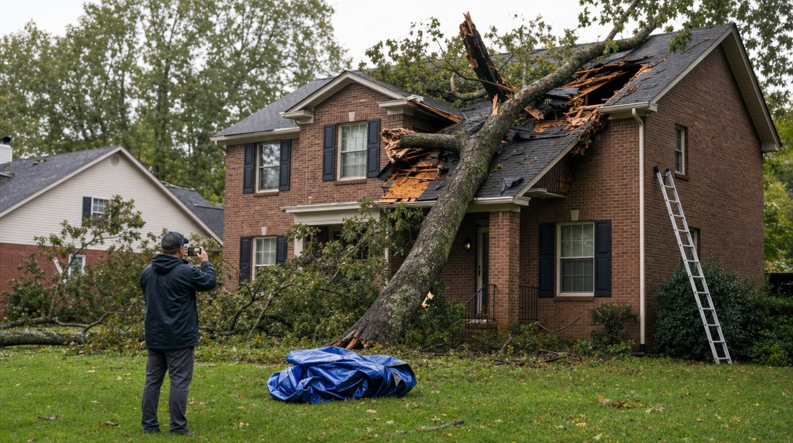 What to Do in the First 24 Hours After a Tree Falls on Your Roof