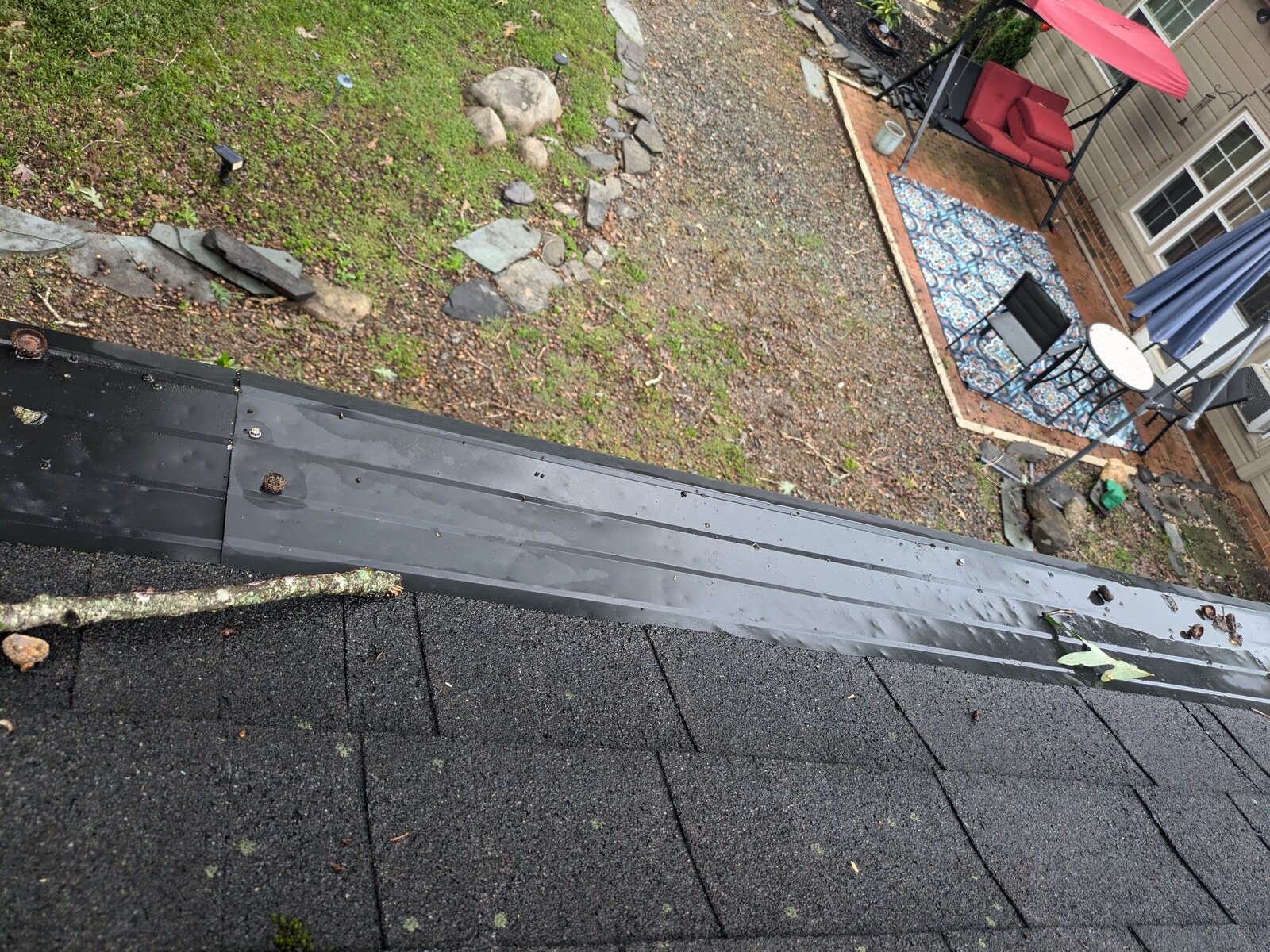 Seamless gutter system on a residential home