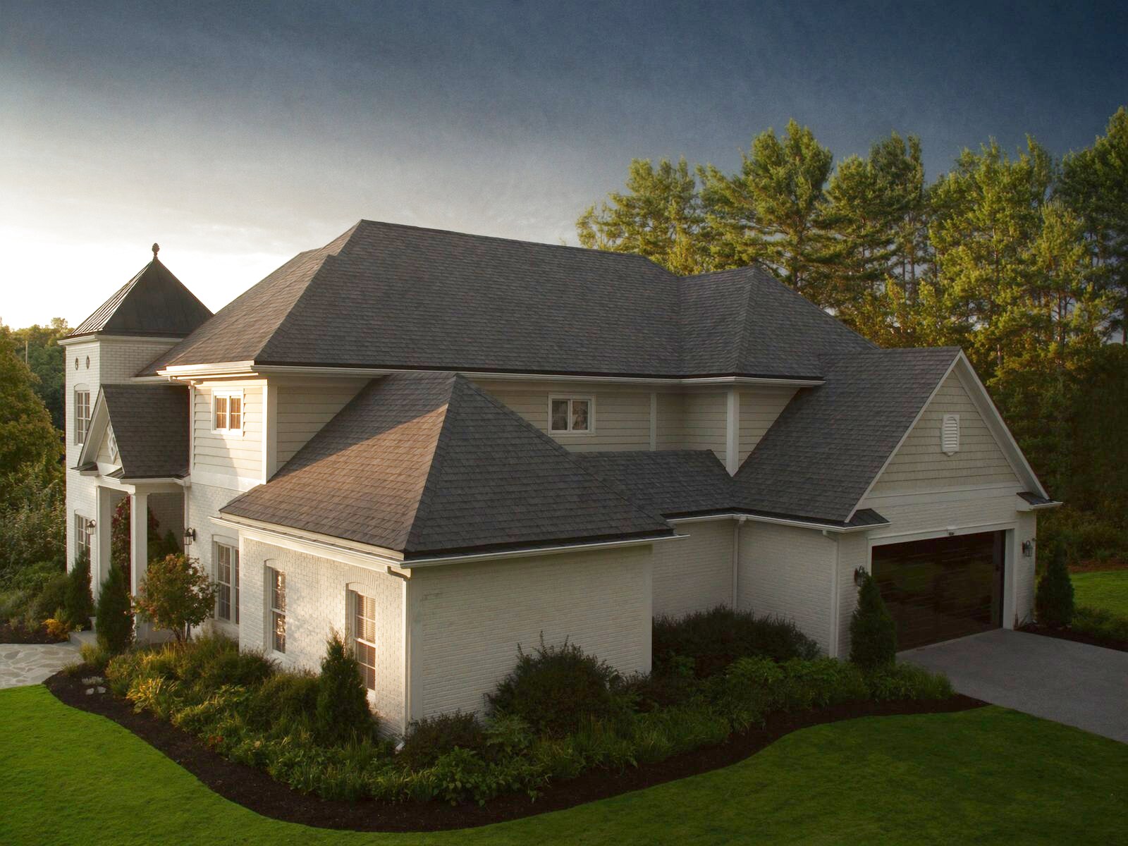Architectural shingle roof on a residential home