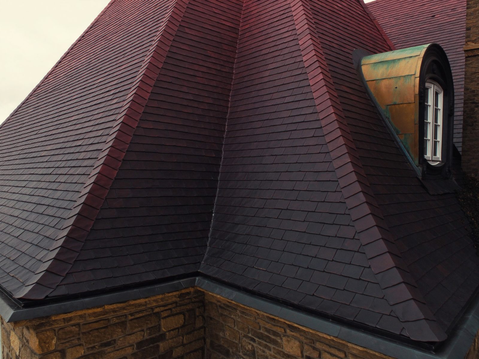 Natural slate roof detail