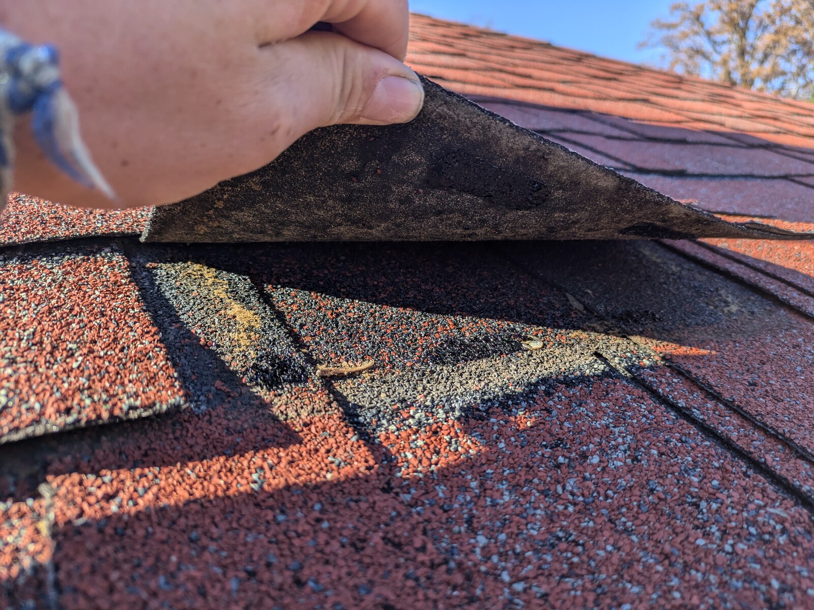 Roof repair work after storm damage